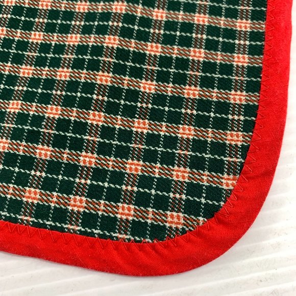 4 Plaid Christmas Colors Reversible Placemats Fabric Red Green 18"X12" Homemade - Picture 2 of 4